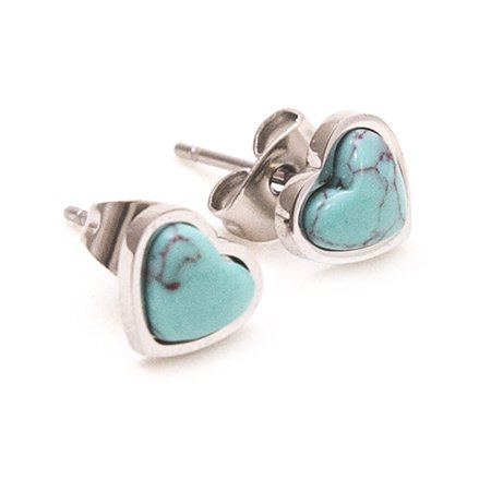 Aros pasante con piedra turquesa